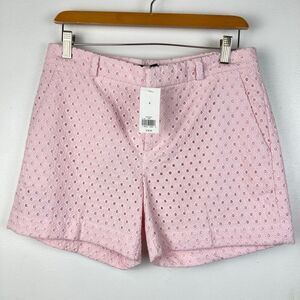 Banana Republic Marshmallow Bubblegum Light Pink Cotton Eyelet Shorts Women's 4